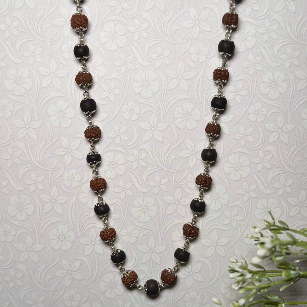 Silver Plated Divya Rudraksha Karungali Mala