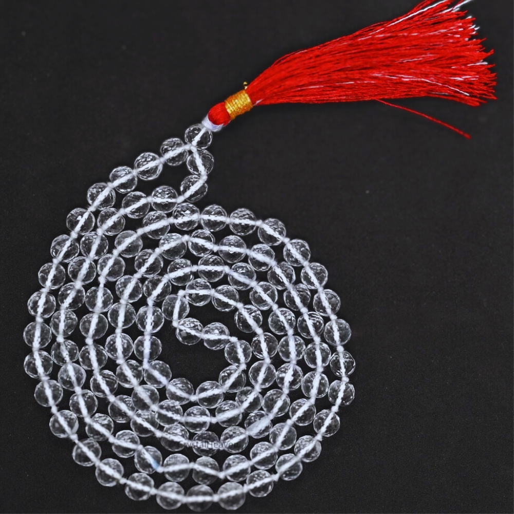 Sphatik Mala – Crystal Quartz Rosary (108+1 Beads)