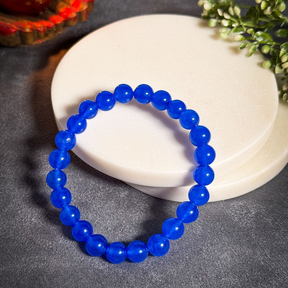 Natural Blue Hakik Bracelet – Aquarius (कुंभ राशि)