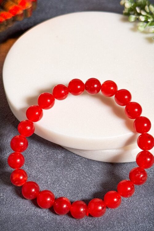 Natural Red Hakik Bracelet – Leo (सिंह राशि)