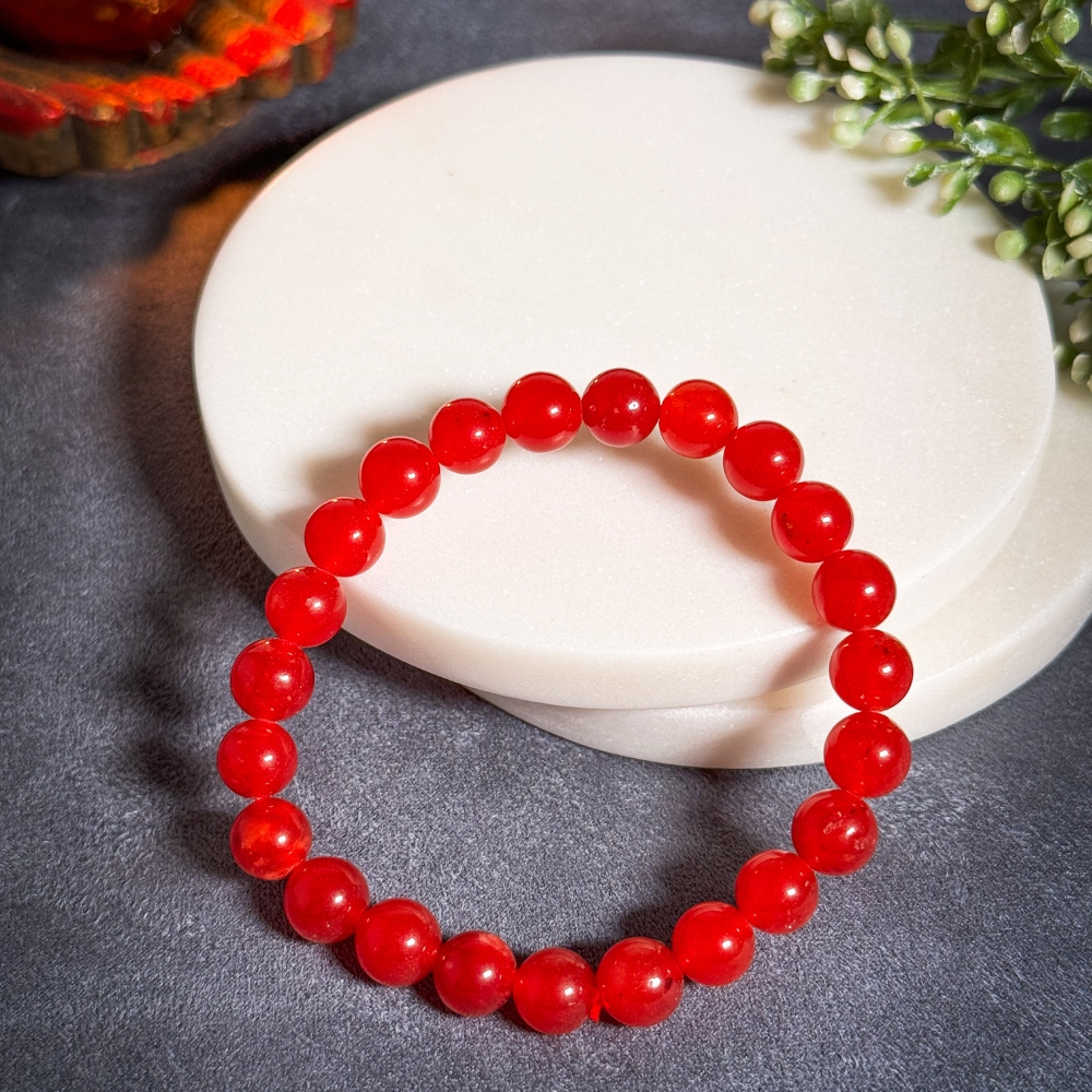 Natural Red Hakik Bracelet – Leo (सिंह राशि)