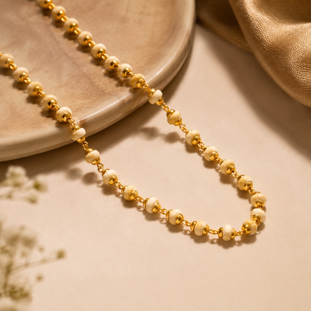 Gold Plated Tulsi Mala