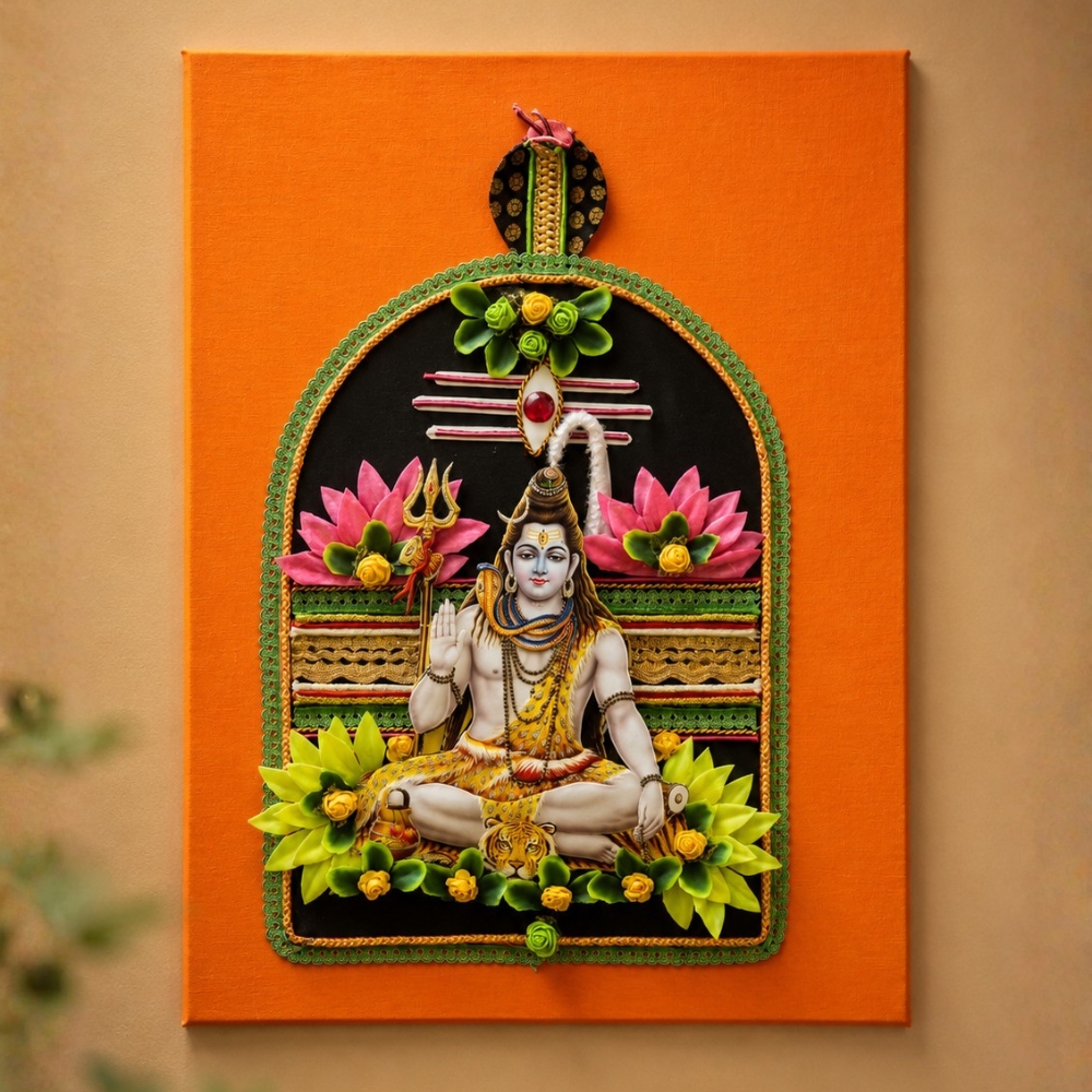 Lord Shiv Art Work Wall Hanging