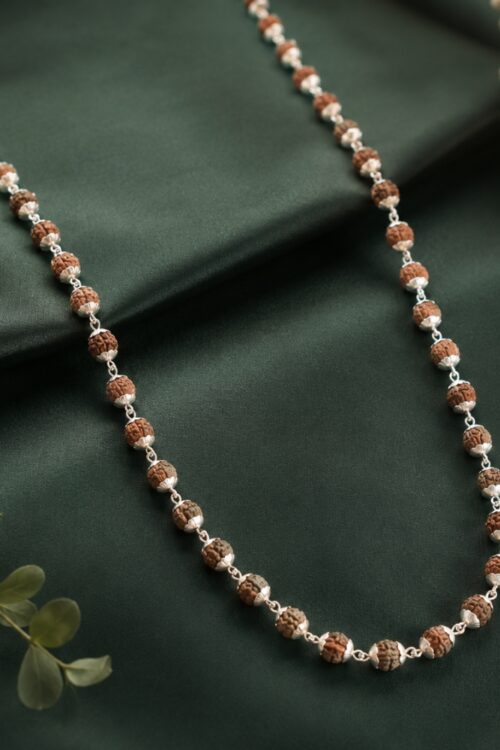 Silver Plated Elegant Rudraksha Mala