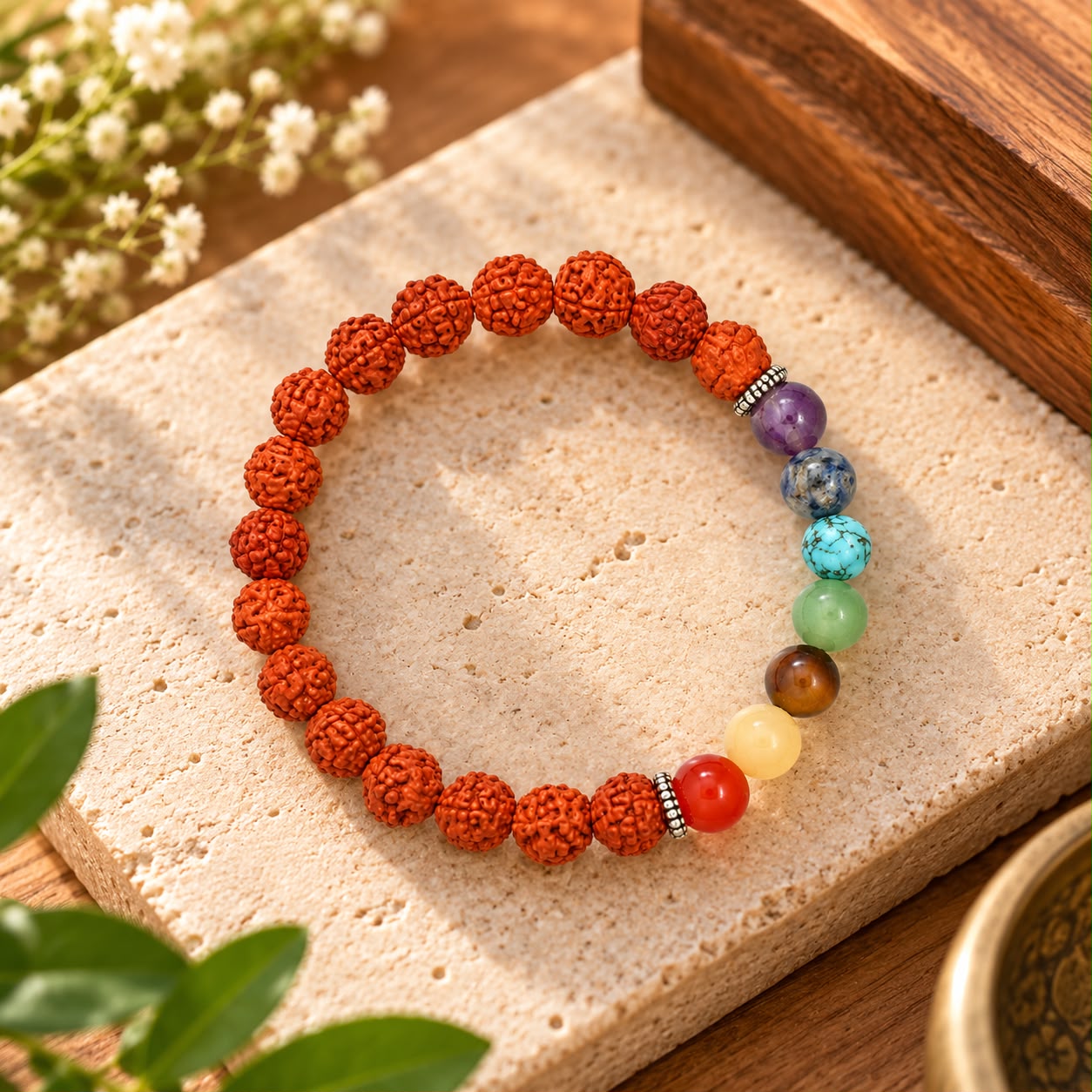 7 Chakra Rudraksha Bracelet