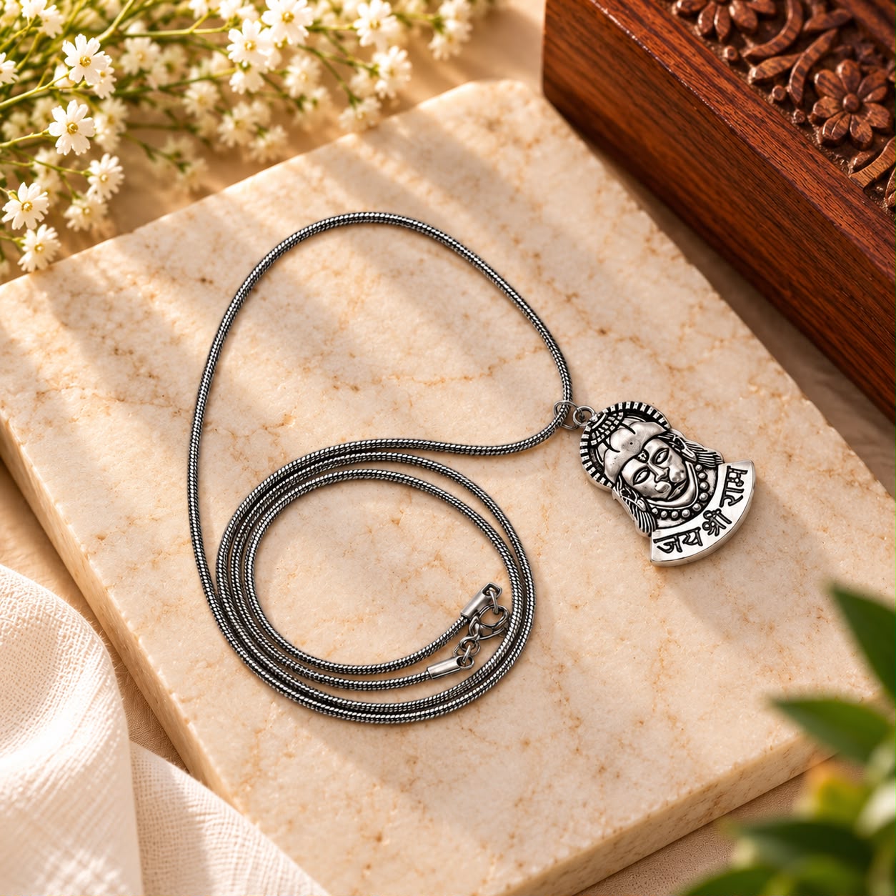 Silver Plated Chain With Hanuman Ji Pendant